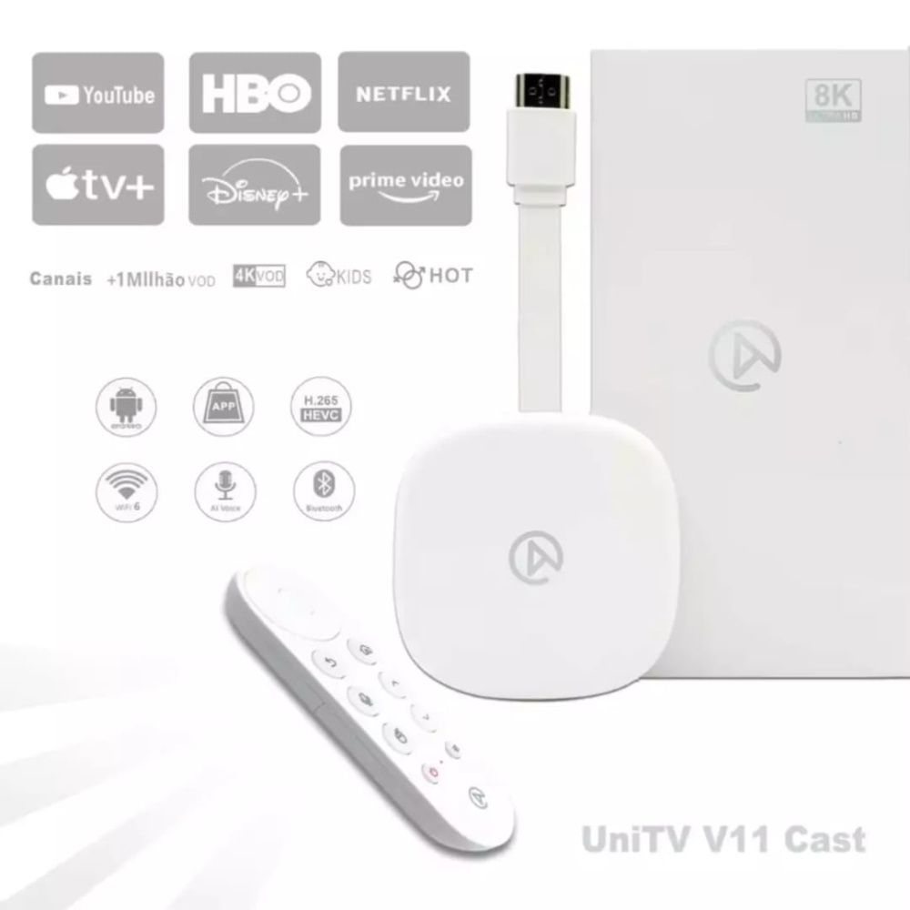 Aparelho UniTV V11 cast 8K Liberador de Canais